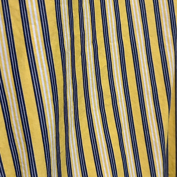 Ralph Lauren Shirt Mens Medium Long Sleeve Cotton Yellow Stripes Collar Classic - Picture 9 of 13